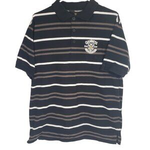 Guinness Beer Mens Shirt Size XL Striped Polo Short Sleeve 1/4 Button Up Cotton